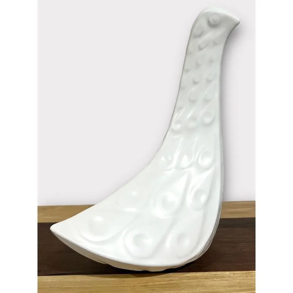 JONATHAN ADLER White Salt Glazed Pottery Medium Bird Figurine Sculpture